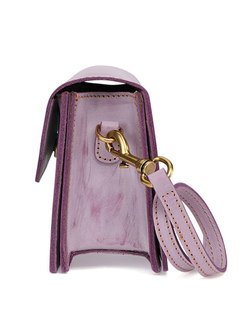 Vintage Purple Casual Magnetic Lock Crossbody Bag