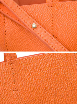 Fashion Orange Top Handle & Bucket Bag 