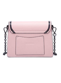 Color-blocked Magnetic Chain Crossbody Bag 