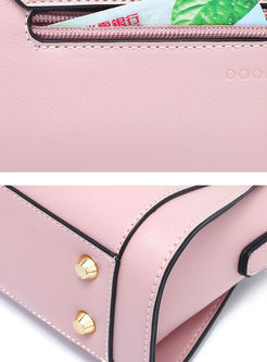 Brief Pink Clasp Lock Top Handle & Crossbody Bag