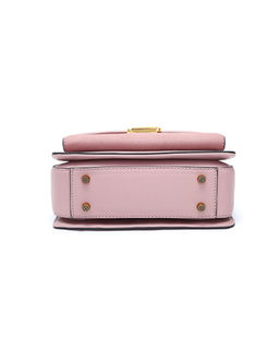 Casual Pink Lock Top Handle & Crossbody Bag