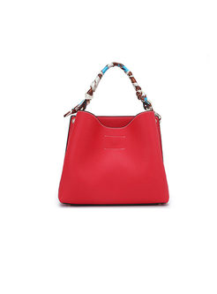 Casual Red Magnetic Top Handle & Crossbody Bag