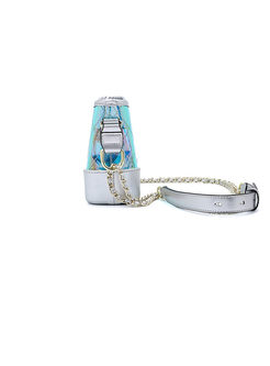 Stylish Color-block Zipper Chain Crossbody Bag