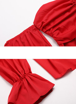 Sexy Solid Color Bowknot Backless Bandeau Top