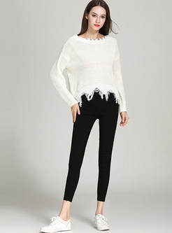 Sexy Backless Irregular Plus Size Knitted Blouse