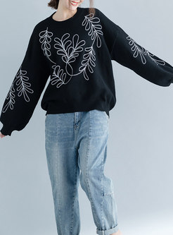 Trendy Black Plus Size Pullovers All-matched Sweater