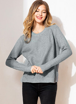 Solid Color Easy-matching Mock Neck Sweater