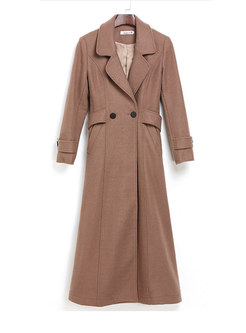 Camel Cashmere Wool Blended Peacoat