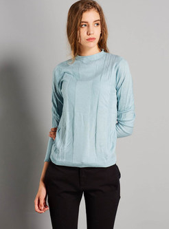 Light Blue Long Sleeve Pullover Sweater