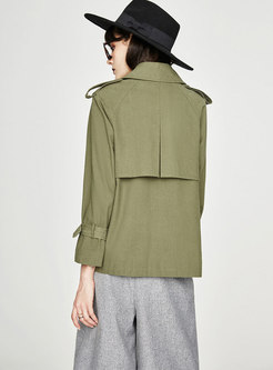 Chic Turn Down Color Straight Short Trench Coat