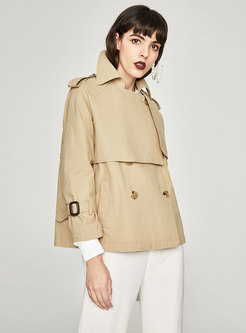 Chic Double-breasted Straight Short Trench Coat