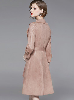 Double-breasted Tie-waist A Line Trench Coat