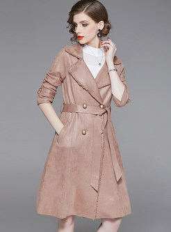 Double-breasted Tie-waist A Line Trench Coat