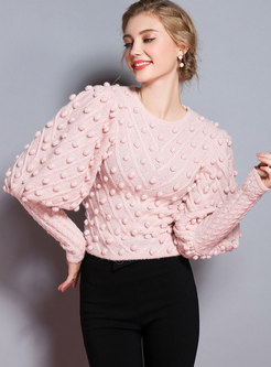 Trendy Lantern Sleeve Slim Pullover Knitted Sweater
