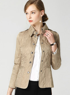 Pure Color Lapel Single-breasted Short Coat