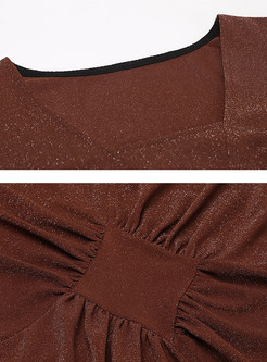 Solid Color Slim Sweater & Skinny Slit Skirt