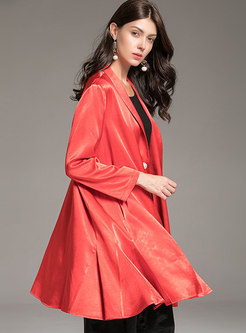 Autumn Turn-down Collar Buttoned Front Trench Coat