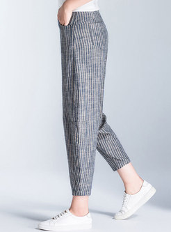 Casual Striped Breathable Harem Pants