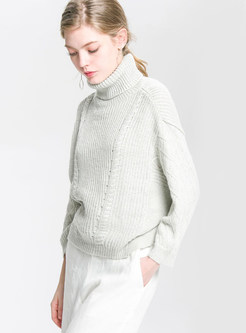 Turtleneck Hollow Out Loose Sweater