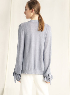Grey Long Sleeve Tied Cardigan Sweater Coat