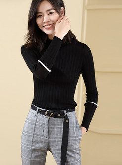 Casual Turtle Neck Long Sleeve Sweater