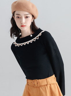 Trendy Black Hollow Out Flare Sleeve Sweater 