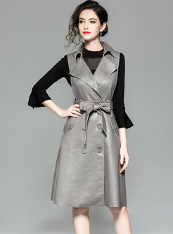 Flare Sleeve Sweater & Sleeveless Waist Dress