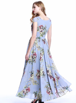Floral Print Long Bohemian Maxi Dress