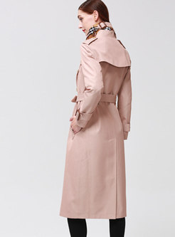 Stylish Turn Down Collar Belted Double-breasted Trench Coat