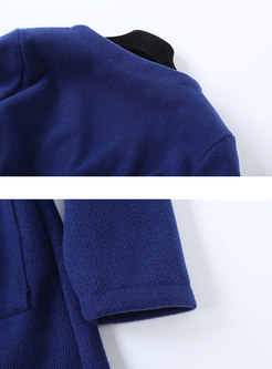 Pure Color V-neck Pocket Belted Cardigan