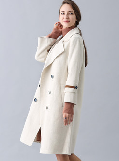 Fashion Lapel Double-breasted Wool Loose Overcoat