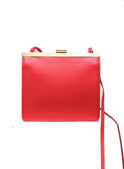 Red Magnetic Lock Crossbody Bag