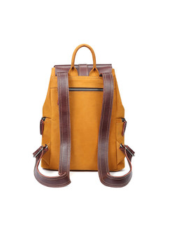 Casual Vintage Brown Backpack With Zippered Pocket