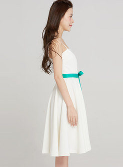 Brief White Sleeveless Slip Dress