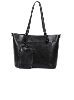 Casual Open-top Tote Bag With Mini Coin Cases