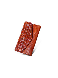 Retro Braided Cowhide Leather Wallet