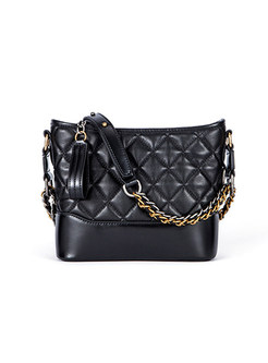 Casual Color-blocked Chain Crossbody Bag