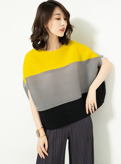 Yellow Street Slipped Shoulder O-neck Top