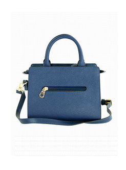 Stylish Color-blocked Zippered Top Handle & Crossbody Bag