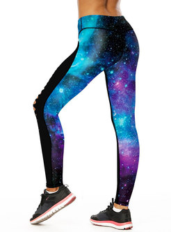 Chic Print Hollow Out Breathable Yoga Pants