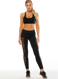 Chic High Waist Hollow Out Dry Fast Fitness Pants