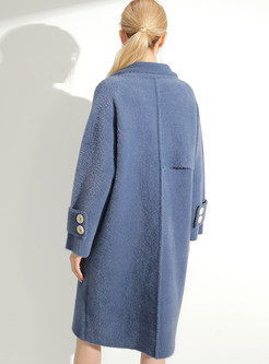Trendy Long Sleeve Pocket Plush Warm Overcoat