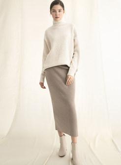 Brief Long Sleeve Elastic Pullover Sweater