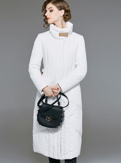 Fashion White Duck Down Elegant Long Down Coat