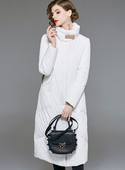 Fashion White Duck Down Elegant Long Down Coat