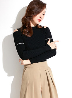Long Sleeve Off Shoulder Easy-matching Sweater