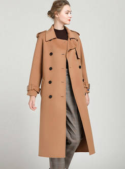 Fashion Lapel Double-sided Cashmere Mid-claf Overcoat