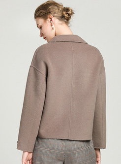 Long Sleeve Straight Short Double-sided Woolen Coat