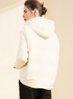 Winter White Hooded Cropped Thicken All Matched Down Coat