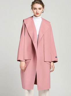 Outwear | Jackets/Coats | Hooded Long Sleeve Straight Knee-length Overcoat